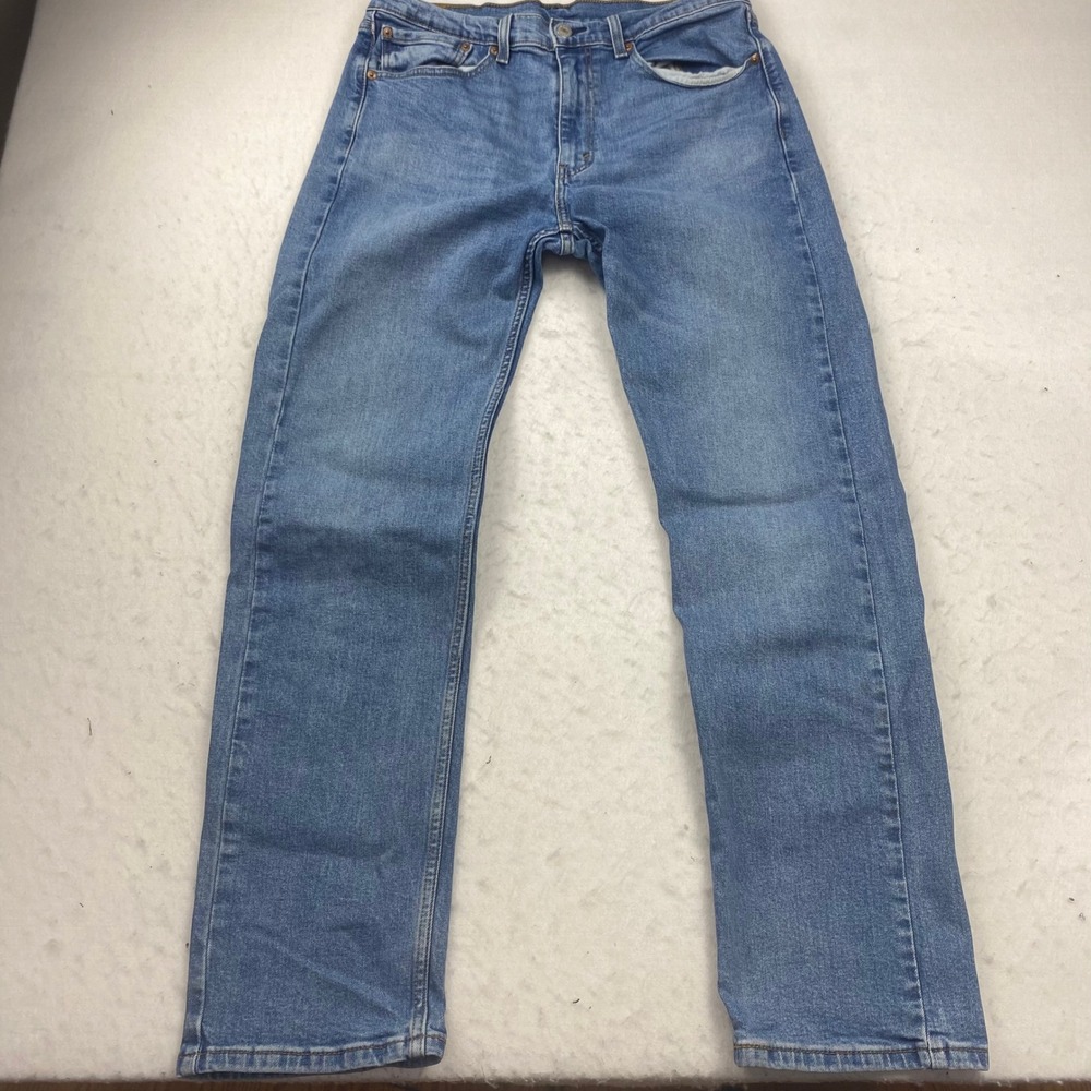 Levis 505 Regular Fit Jeans Mens 34x32 Medium Wash Blue Straight Leg Denim Pants